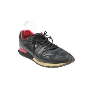 Louis Vuitton Mens Leather Lace Up Low Top Sneakers Black Pink Size 11